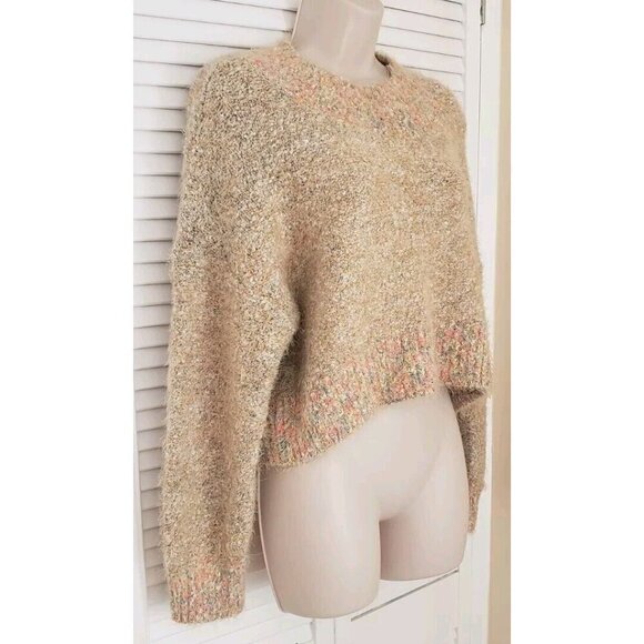 NEW FREE PEOPLE STARDUST CONCH SHELL CROP PULLOVER SWEATER SZ MEDIUM - Picture 3 of 7